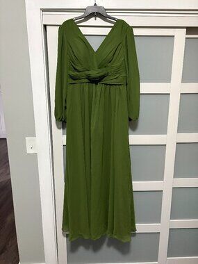 Witness of Love Women's Formal Gown Bridesmaid Mother Green Corset Tie up sz 14